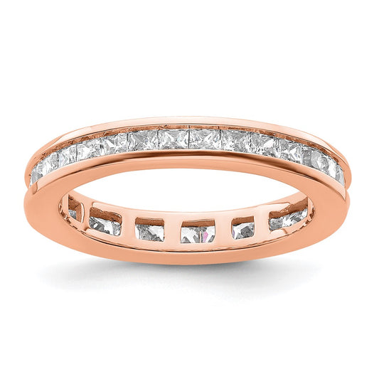 Buy Stylish 14K Rose Gold 1 Carat Princess Cut Diamond Eternity Band - Size 4.5