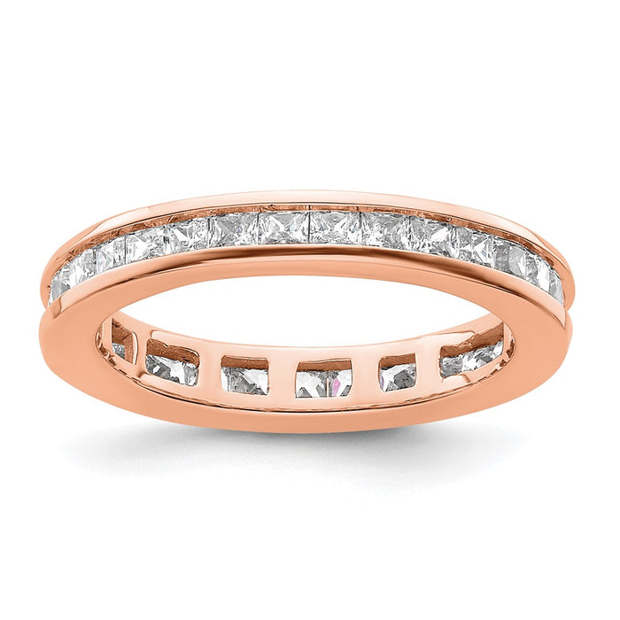 Buy Stylish 14K Rose Gold 1 Carat Princess Cut Diamond Eternity Band - Size 4.5-1