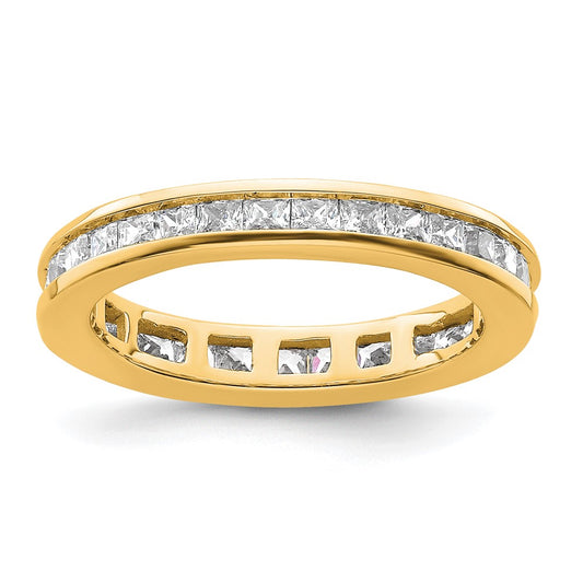 Shop Stylish 14K Gold 1 Carat Princess Cut Diamond Eternity Band - Size 4.5