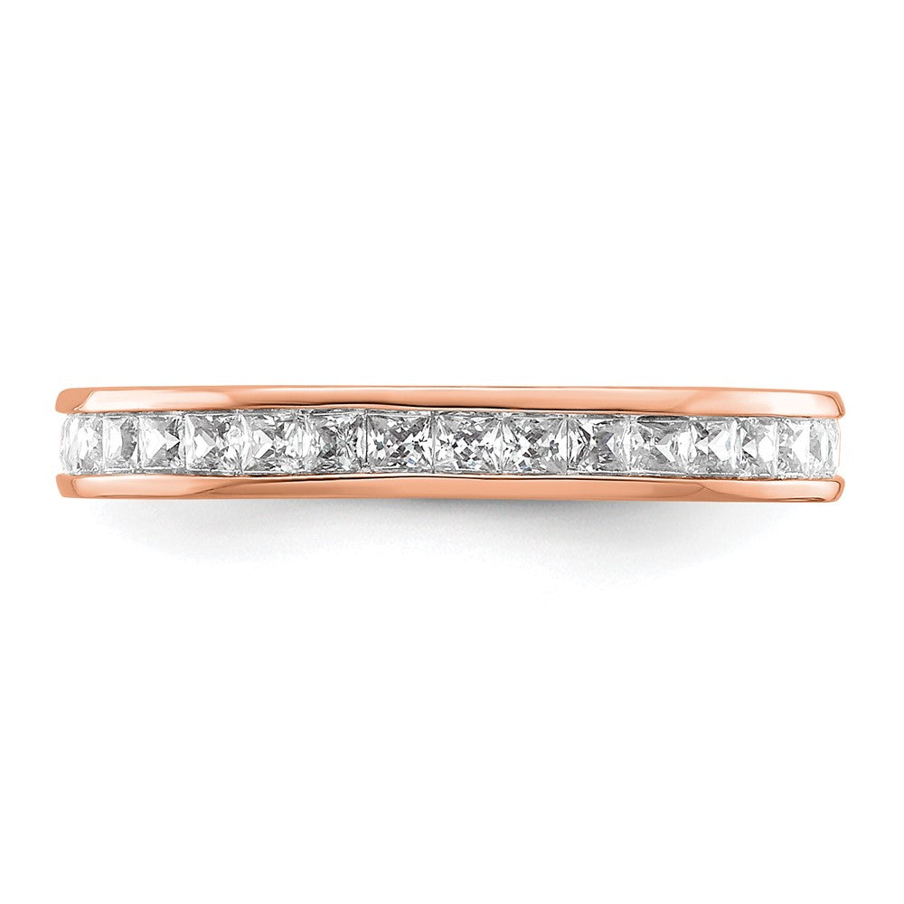 Exclusive 14K Rose Gold 1 Carat Princess Cut Diamond Eternity Band - Stylish Value