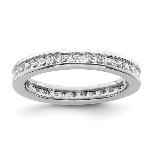 Shop 14K White Gold 1 Carat Princess Cut Diamond Eternity Band - Affordable Luxury