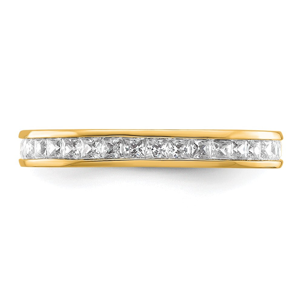 High-Quality 14K Gold 1 Carat Princess Cut Diamond Eternity Band - Stylish Size 5.5