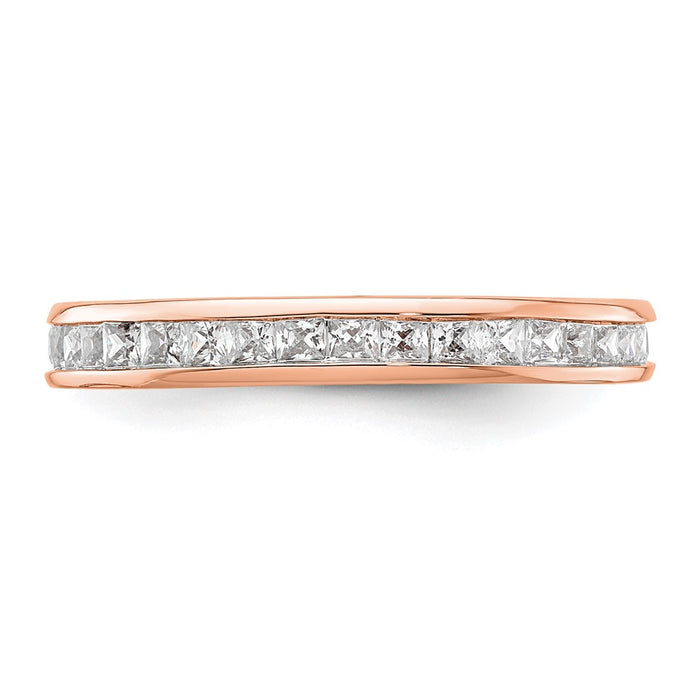 High-Quality 1 Carat Princess Cut Diamond Eternity Band in 14K Rose Gold-3