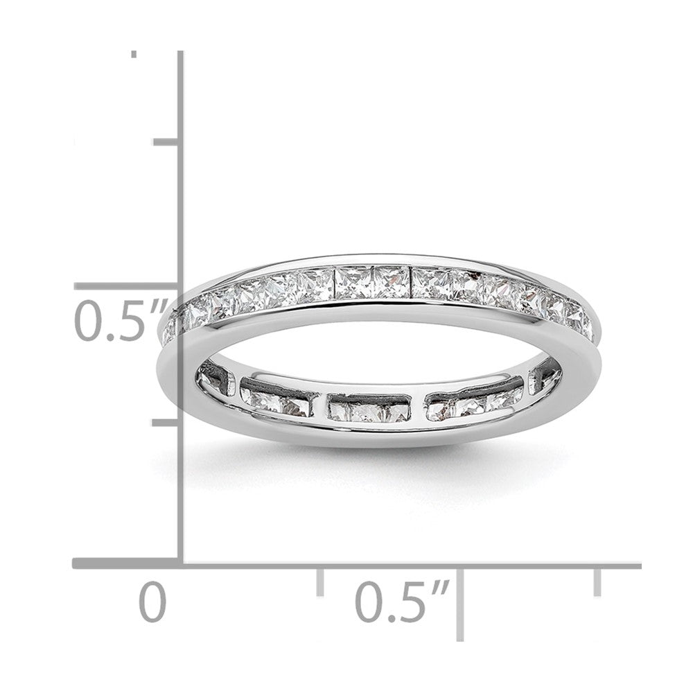Buy 14K White Gold 1 Carat Princess Cut Diamond Eternity Band - Stylish Size 6