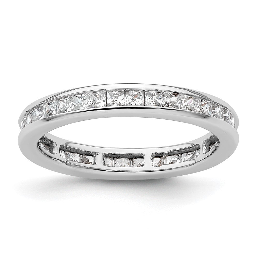 Buy 14K White Gold 1 Carat Princess Cut Diamond Eternity Band - Stylish Size 6