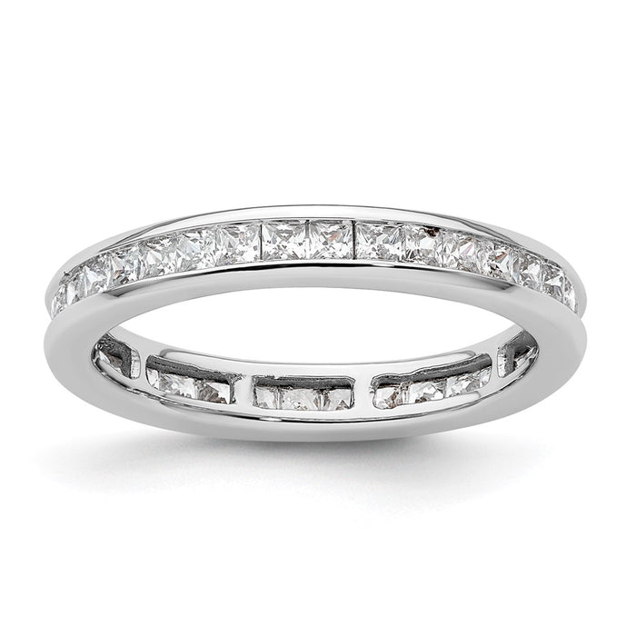 Buy 14K White Gold 1 Carat Princess Cut Diamond Eternity Band - Stylish Size 6-1