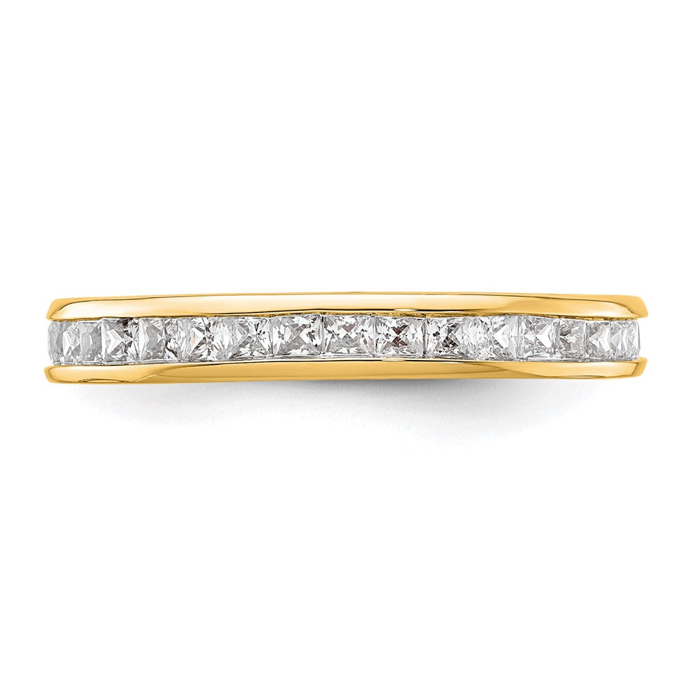 Exclusive 14K Gold 1 Carat Princess Cut Diamond Eternity Band - Size 6.5
