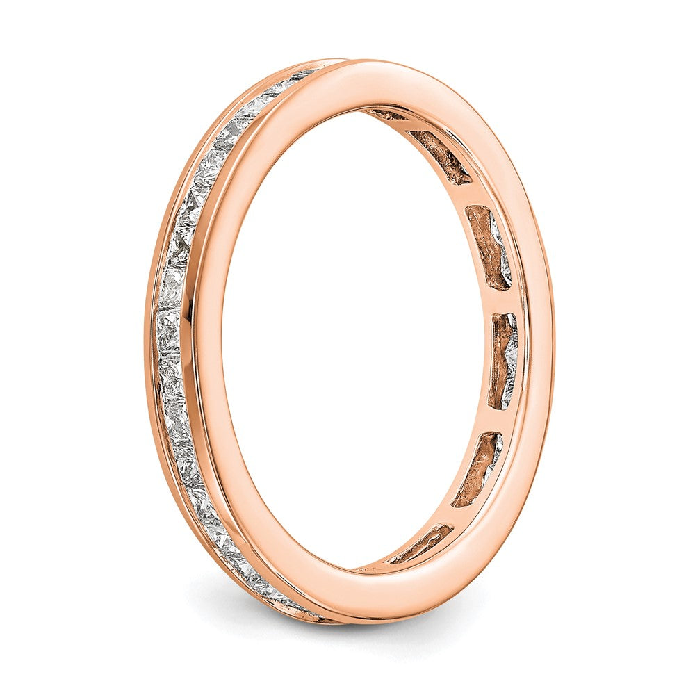 Buy Stylish 14K Rose Gold Eternity Band, 1 Carat Princess Cut Diamonds