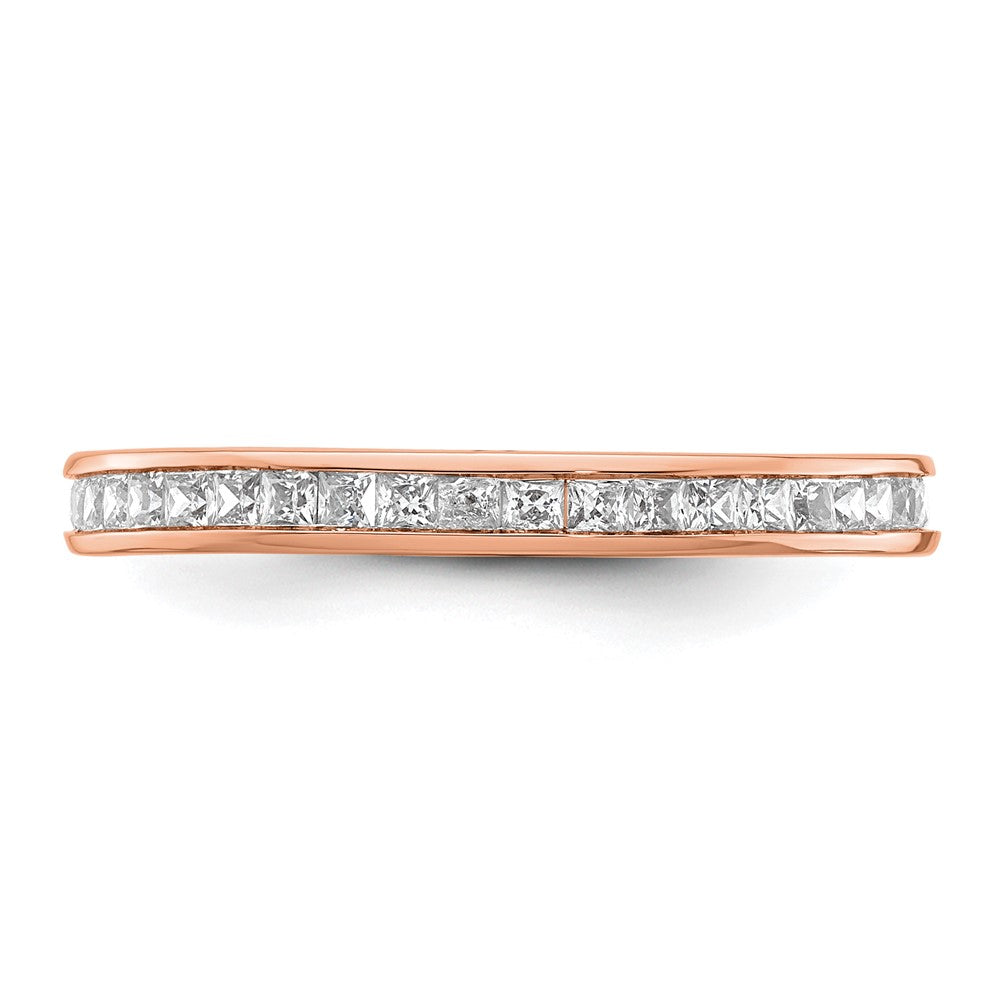 High-Quality 14K Rose Gold 1 Carat Princess Cut Diamond Eternity Band - Stylish Value