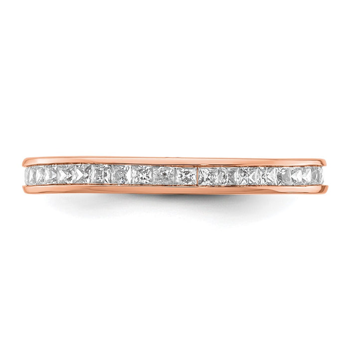 High-Quality 14K Rose Gold 1 Carat Princess Cut Diamond Eternity Band - Stylish Value-3