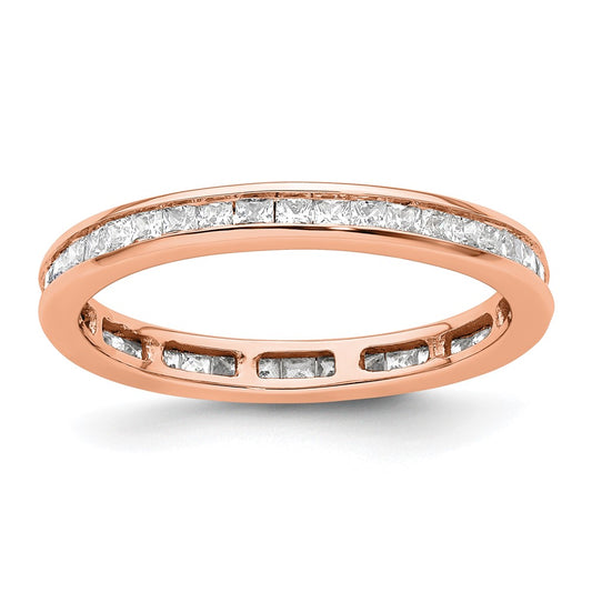High-Quality 14K Rose Gold 1 Carat Princess Cut Diamond Eternity Band - Stylish Value
