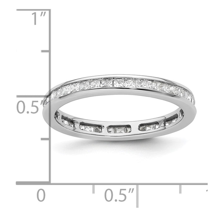 High-Quality 14K White Gold 1 Carat Princess Cut Diamond Eternity Band - Stylish Value!-4