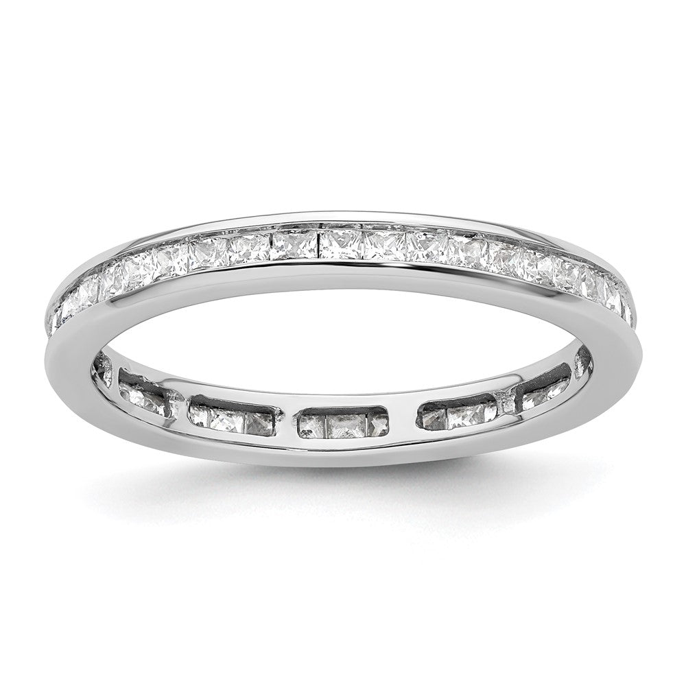 High-Quality 14K White Gold 1 Carat Princess Cut Diamond Eternity Band - Stylish Value!