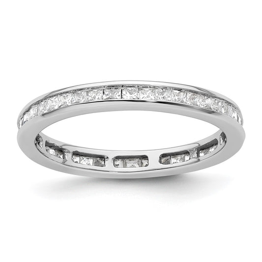 High-Quality 14K White Gold 1 Carat Princess Cut Diamond Eternity Band - Stylish Value!