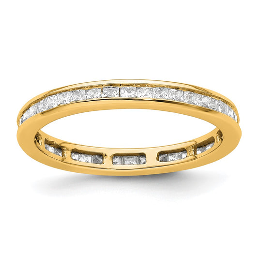 High-Quality 14K Gold 1 Carat Princess Cut Eternity Band - Stylish Design, Size 8.5