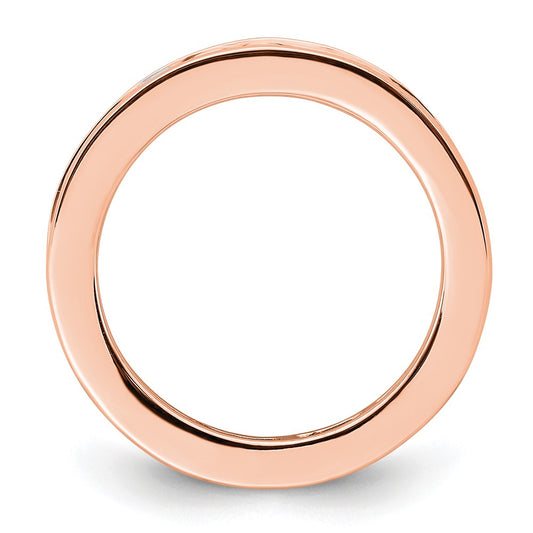 Buy Stylish 14K Rose Gold 2-Carat Princess Cut Diamond Eternity Band - Size 5.5