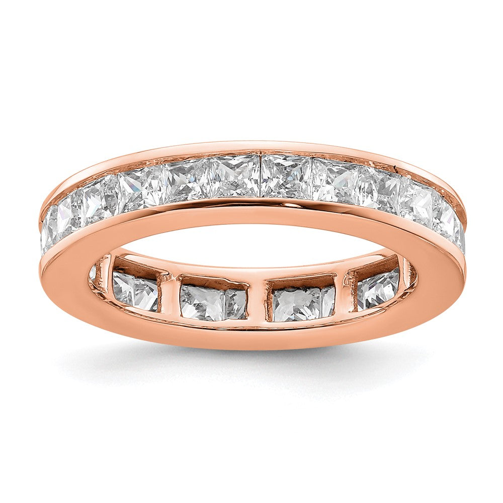 High-Quality 14K Rose Gold 2 Carat Princess Cut Diamond Eternity Band