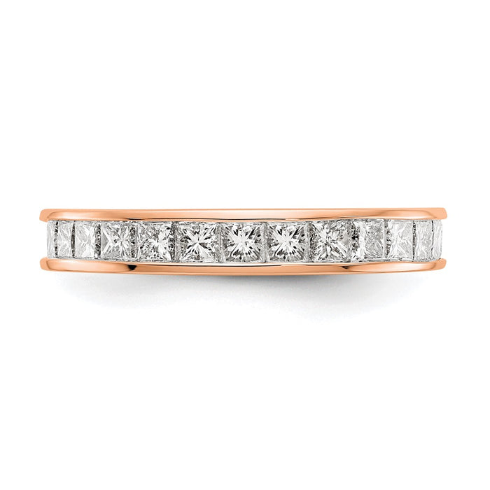 Exclusive 14K Rose Gold 2 Carat Diamond Eternity Band, Stylish Size 7 Ring-3