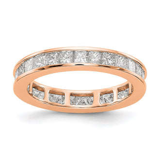 Exclusive 14K Rose Gold 2 Carat Diamond Eternity Band, Stylish Size 7 Ring
