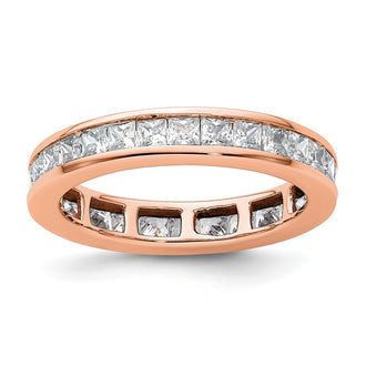 Exclusive 14K Rose Gold 2-Carat Princess Cut Diamond Eternity Band - Stylish Size 8.5