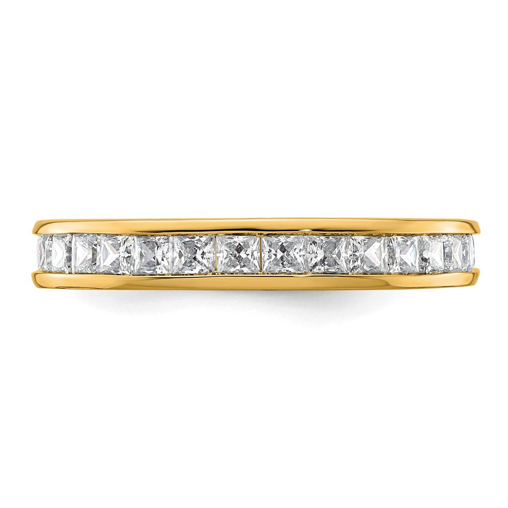 High-Quality 14K Gold 2-Carat Princess Cut Diamond Eternity Band - Stylish Size 9