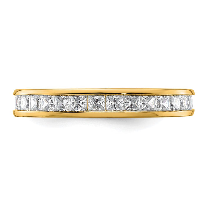 High-Quality 14K Gold 2-Carat Princess Cut Diamond Eternity Band - Stylish Size 9-3