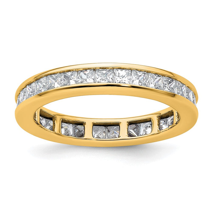 High-Quality 14K Gold 2-Carat Princess Cut Diamond Eternity Band - Stylish Size 9-1