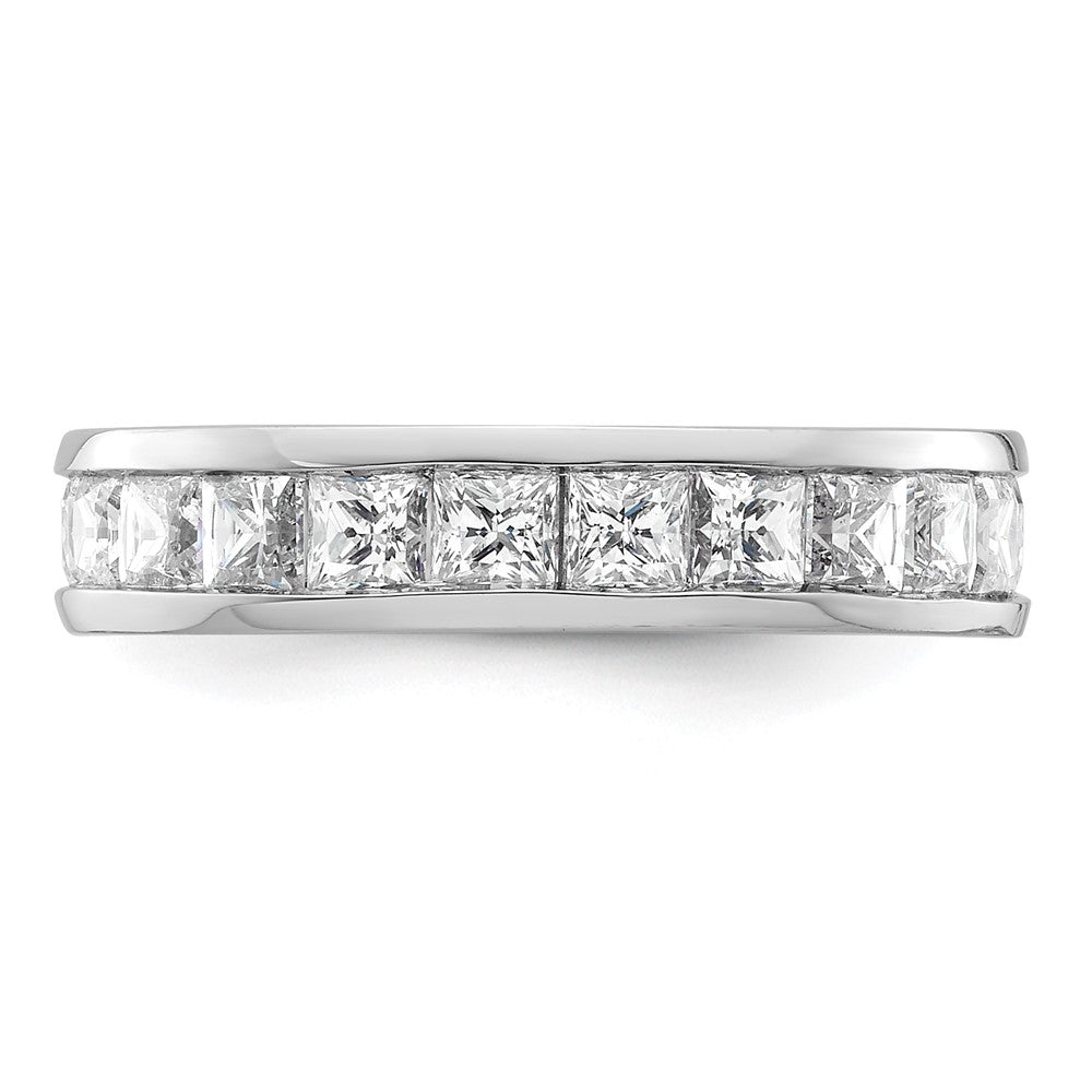 Exclusive 14K White Gold 3-Carat Princess Cut Diamond Eternity Band - Stylish Size 5.5