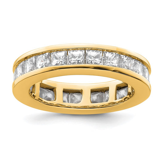 Shop Stylish 14K Polished 3-Carat Princess Cut Diamond Eternity Band, Size 6.5