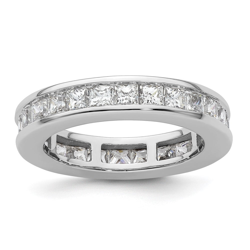 Shop Stylish 14K White Gold 3-Carat Princess Diamond Eternity Band - Size 8.5