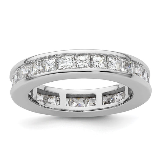 Shop Stylish 14K White Gold 3-Carat Princess Diamond Eternity Band - Size 8.5