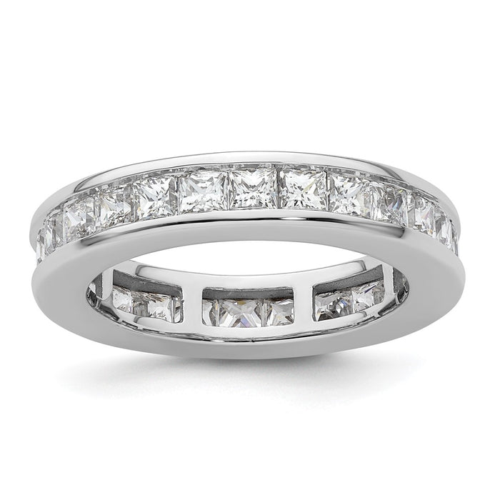 Shop Stylish 14K White Gold 3-Carat Princess Diamond Eternity Band - Size 8.5-1
