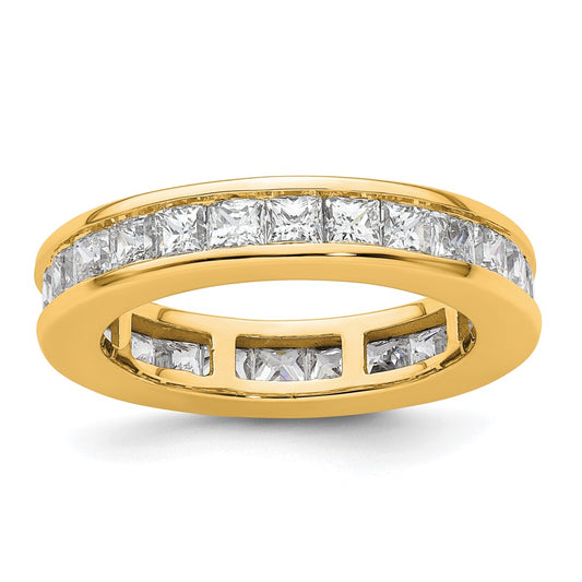 Shop Stylish 14K Gold 3-Carat Princess Diamond Eternity Band - Size 8.5