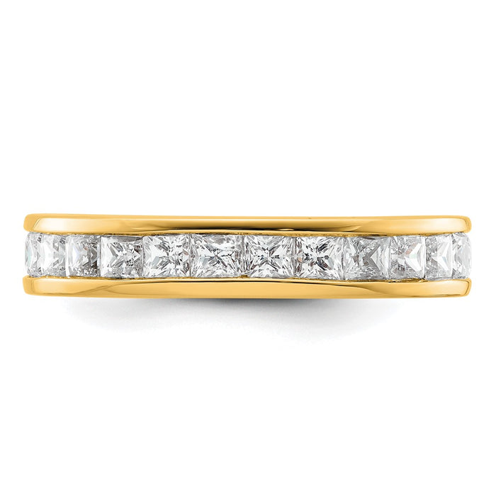 Shop Exclusive 14K Gold Channel-Set 3-Carat Princess Cut Diamond Ring - Stylish Value!-3