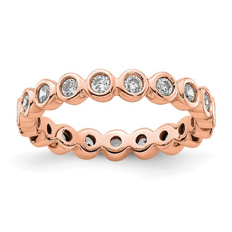 Buy Stylish 14K Rose Gold 1/2 Carat Diamond Eternity Band - Size 5