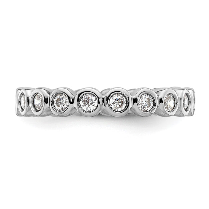 Buy Stylish 14K White Gold 1/2 Carat Diamond Eternity Band - Size 5, Value!-3