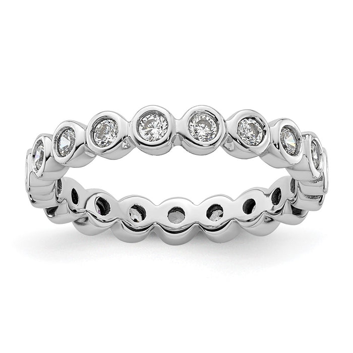 Buy Stylish 14K White Gold 1/2 Carat Diamond Eternity Band - Size 5, Value!-1