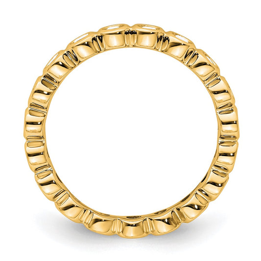 Exclusive 14K Gold 1/2 Carat Diamond Bezel-Set Eternity Band - Size 5