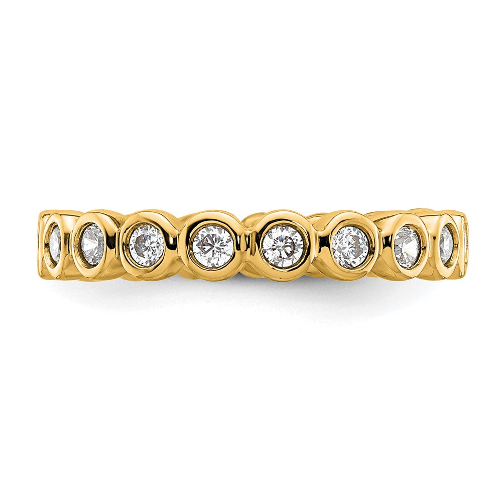 Exclusive 14K Gold 1/2 Carat Diamond Bezel-Set Eternity Band - Size 5