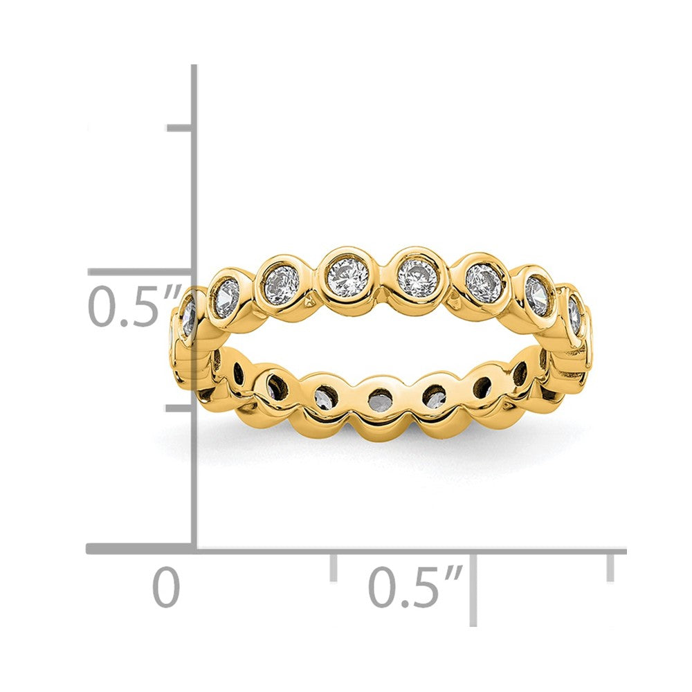 Exclusive 14K Gold 1/2 Carat Diamond Bezel-Set Eternity Band - Size 5