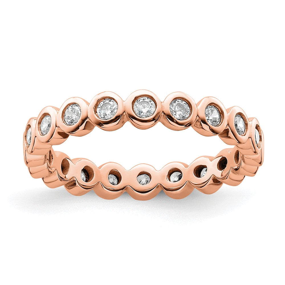 Buy Exclusive 14K Rose Gold 1/2 Carat Diamond Eternity Band - Stylish Size 6.5
