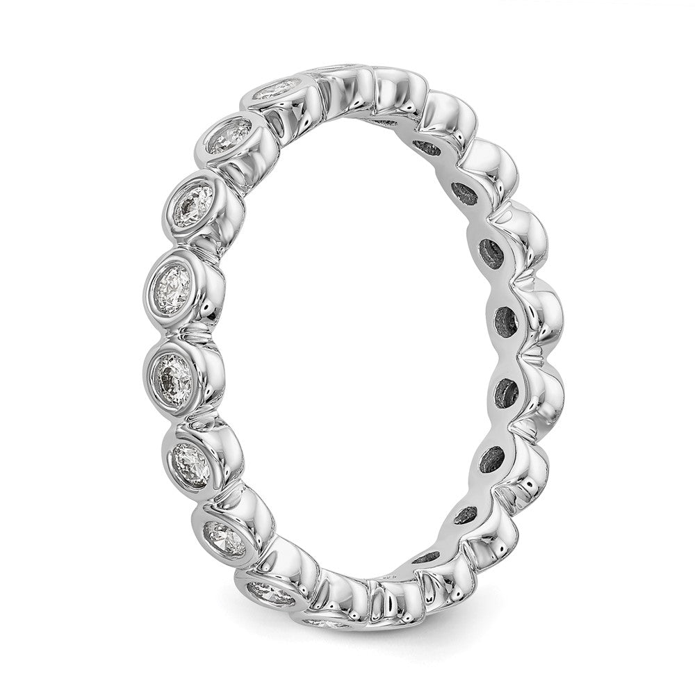 Exclusive 14K White Gold 1/2 Carat Diamond Eternity Band - Stylish Size 7.5