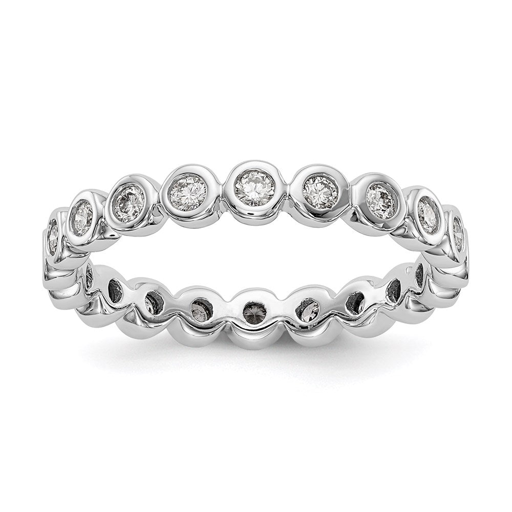 Exclusive 14K White Gold 1/2 Carat Diamond Eternity Band - Stylish Size 7.5