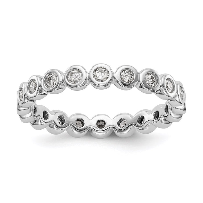 Exclusive 14K White Gold 1/2 Carat Diamond Eternity Band - Stylish Size 7.5-1