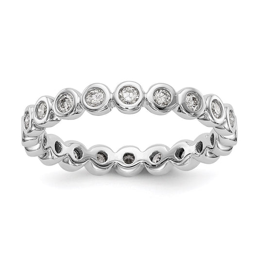 Buy Stylish 14K White Gold 1/2 Carat Diamond Eternity Band - Size 7 Value!