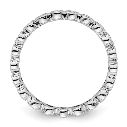 Buy Stylish 14K White Gold 1/2 Carat Diamond Eternity Band - Size 8