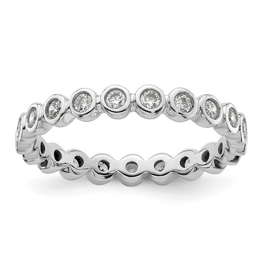 Buy Stylish 14K White Gold 1/2 Carat Diamond Eternity Band - Size 8