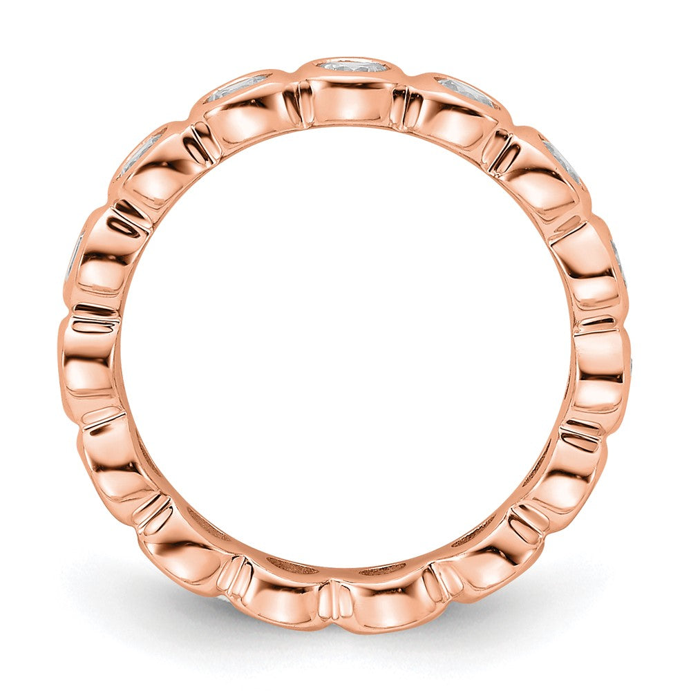 Buy 14K Rose Gold 1 Carat Diamond Eternity Band - Stylish Size 4.5 Ring