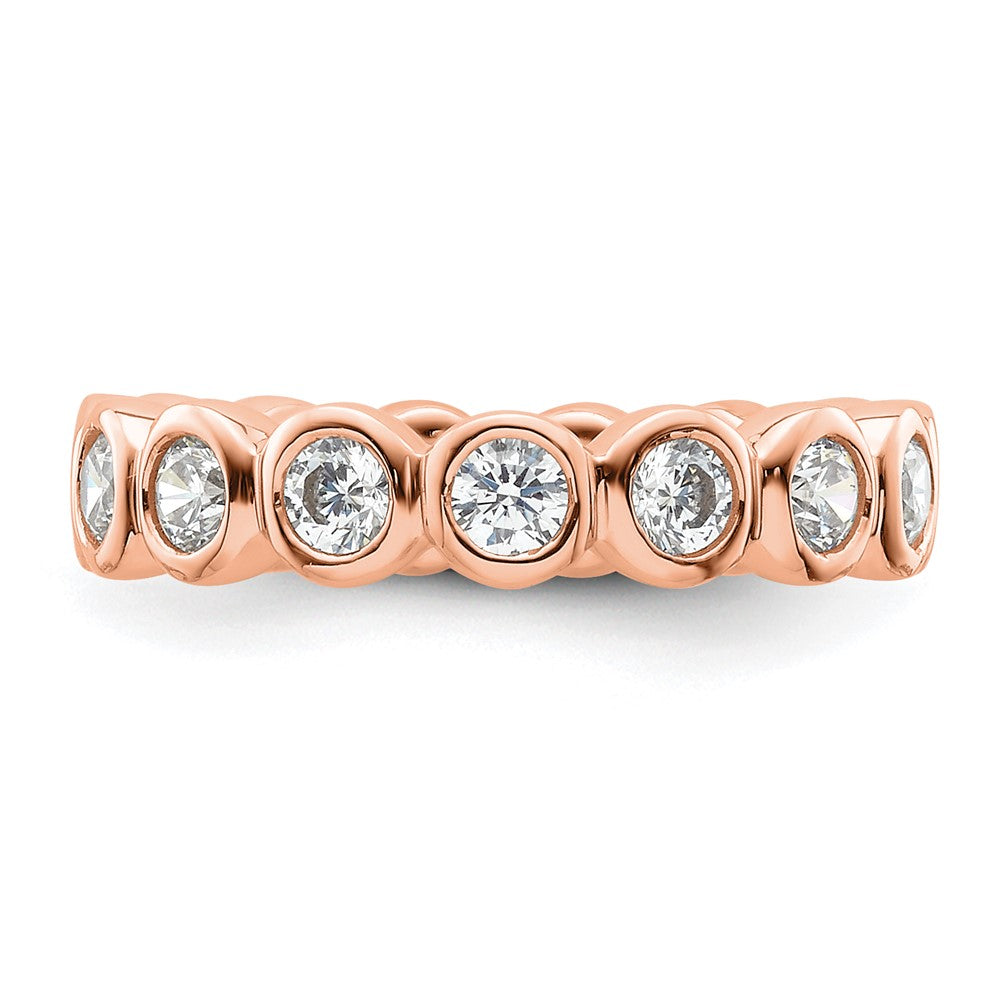 Buy Stylish 14K Rose Gold Polished 1 Carat Diamond Eternity Band - Size 4