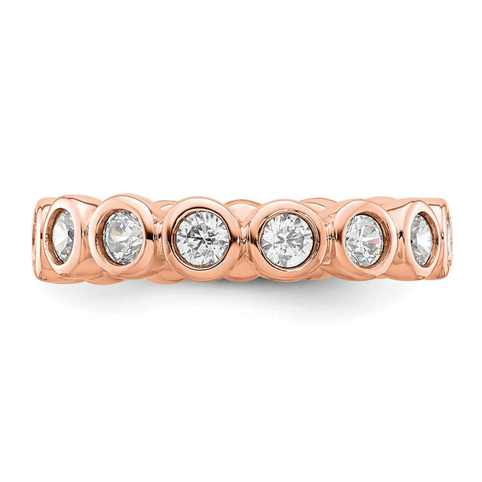 Buy Stylish 14K Rose Gold 1 Carat Diamond Eternity Band - Size 5, Affordable!-3